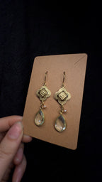 Aquamarine (syn.) Earrings - with pink pearls