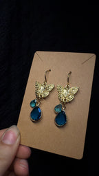 Butterfly earrings - with crystals