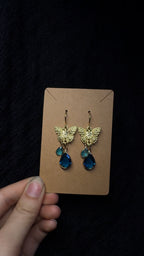 Butterfly earrings - with crystals