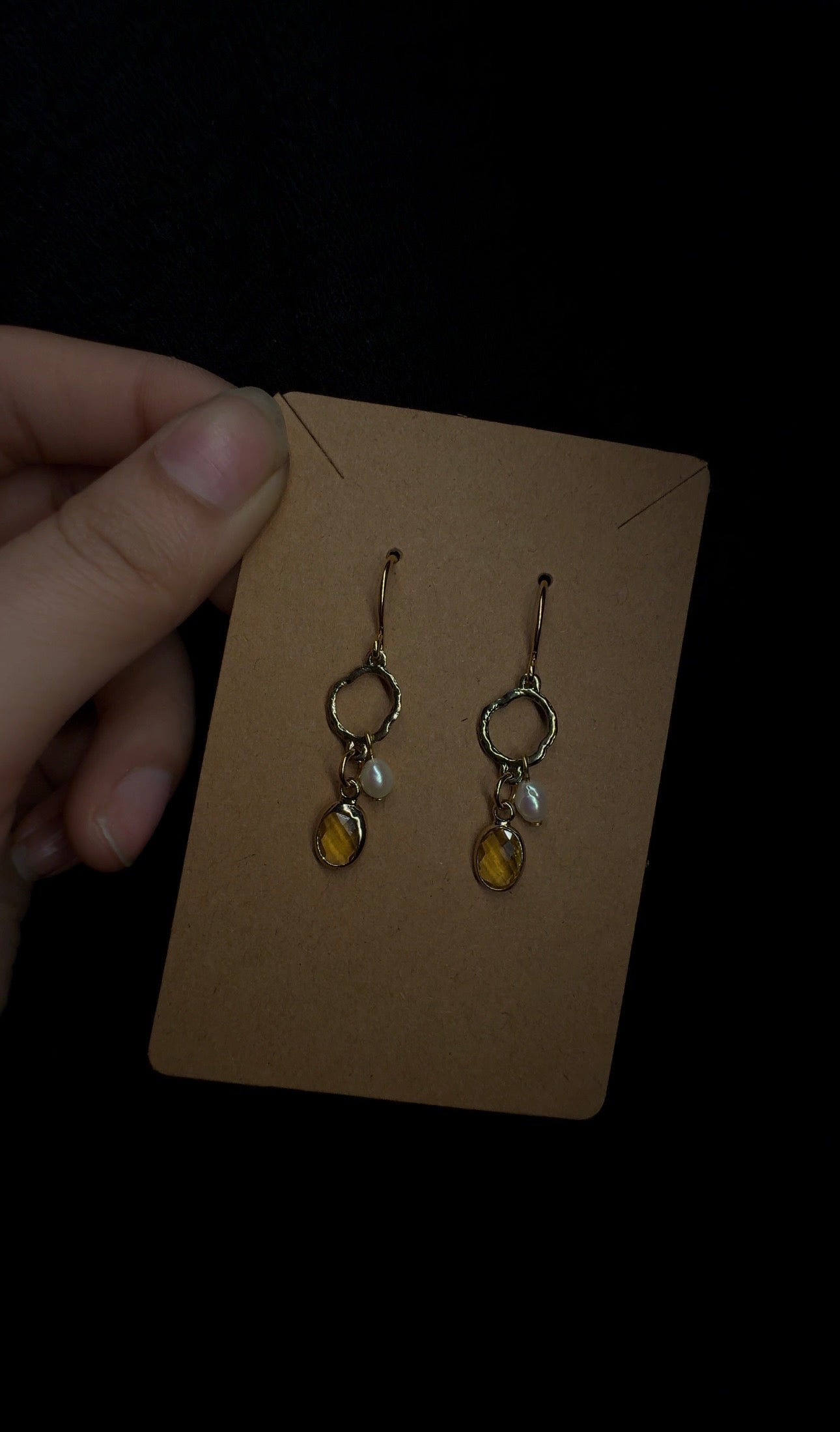 crystal earrings - with pearls