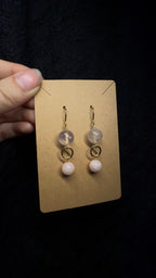 Rose quartz earrings - with morganite