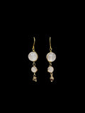 Rose quartz earrings - with garnet