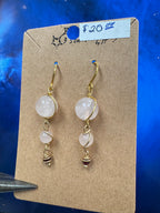 Rose quartz earrings - with garnet