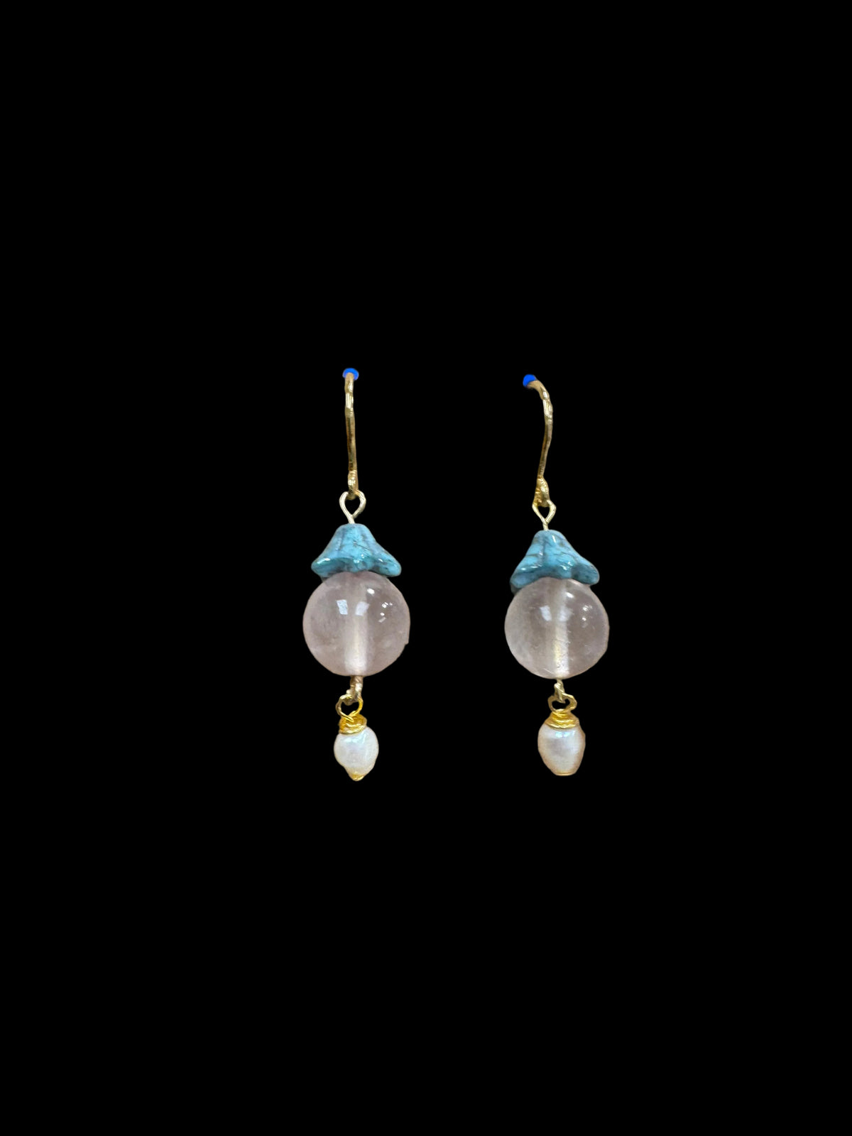 Fairy Earrings - with rose quartz and pearls