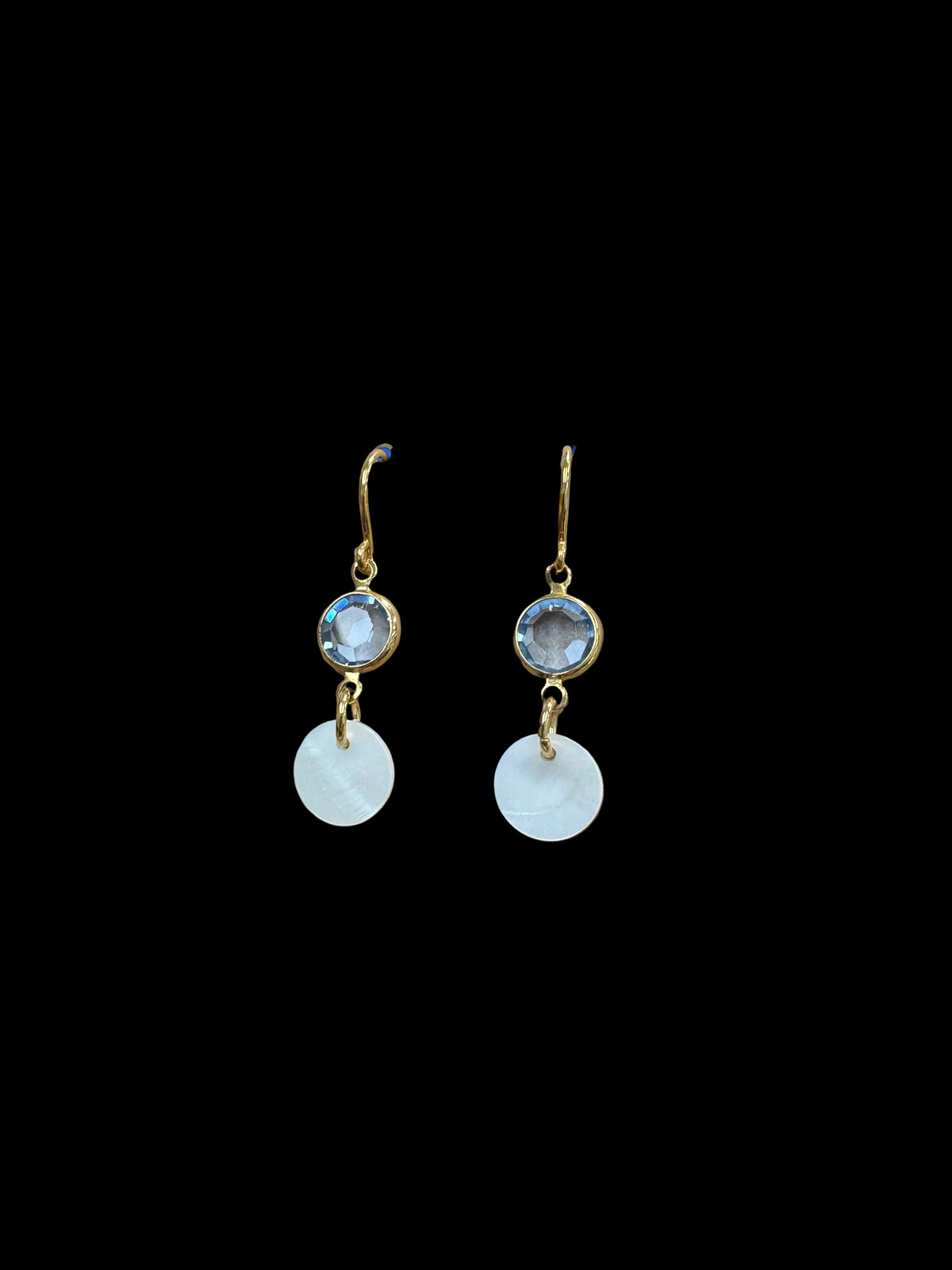 Double Dot Earrings - with mother of pearl