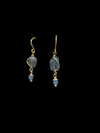 Labradorite Earrings - with aquamarine
