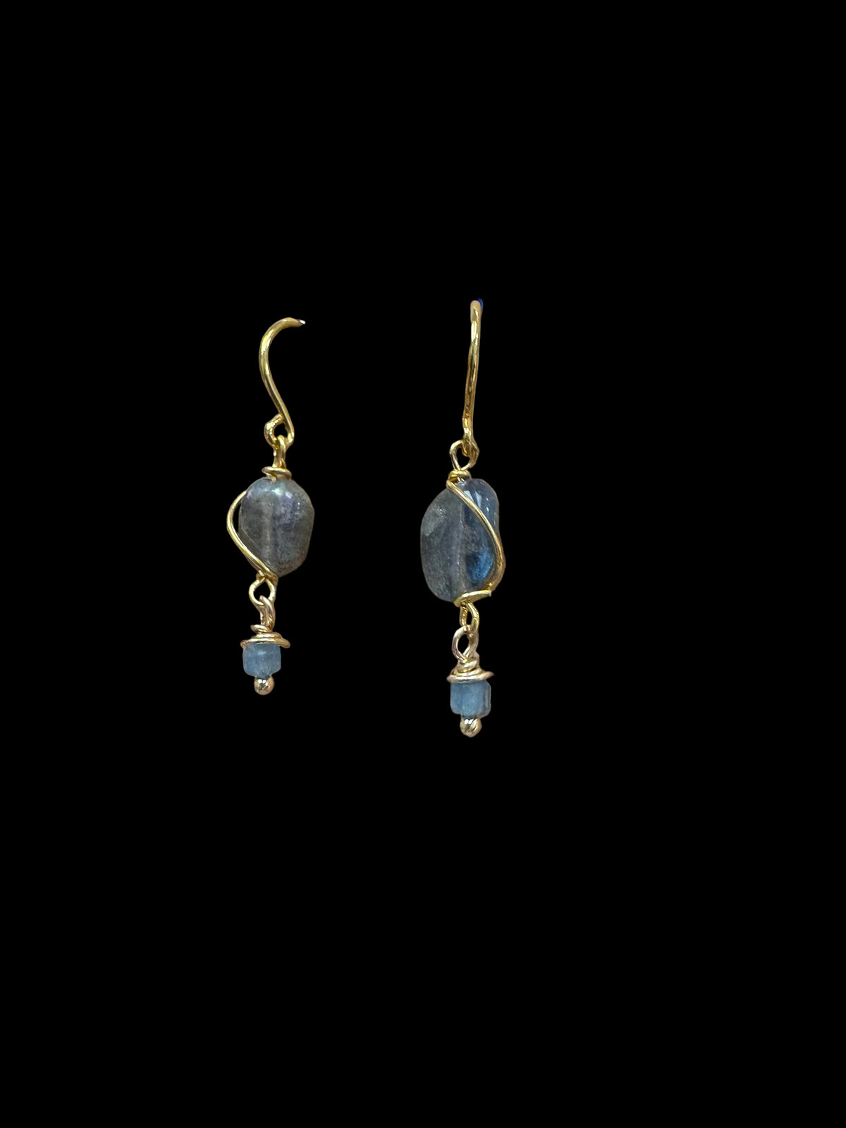 Labradorite Earrings - with aquamarine