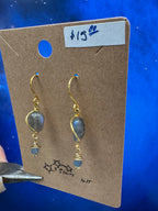 Labradorite Earrings - with aquamarine