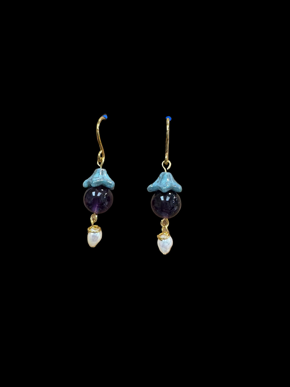 Amethyst Fairy Earrings - with pearls
