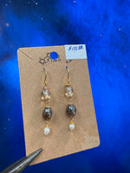 Brown Earrings - with pearls