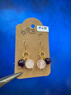 Orbit Earrings - with Amethyst and Rose Quartz
