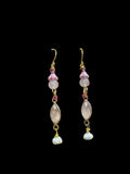 Pink Fairy Earrings - with rose quartz and pearls
