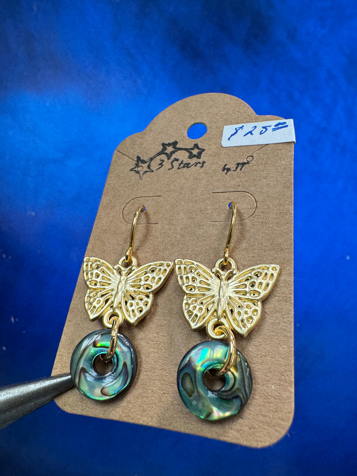 Butterfly Earrings - with abalone shell