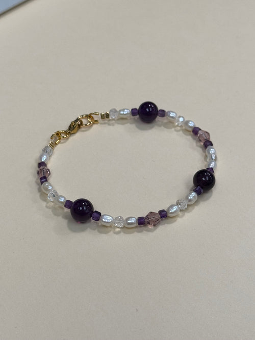 Amethyst Bracelet - with pearls