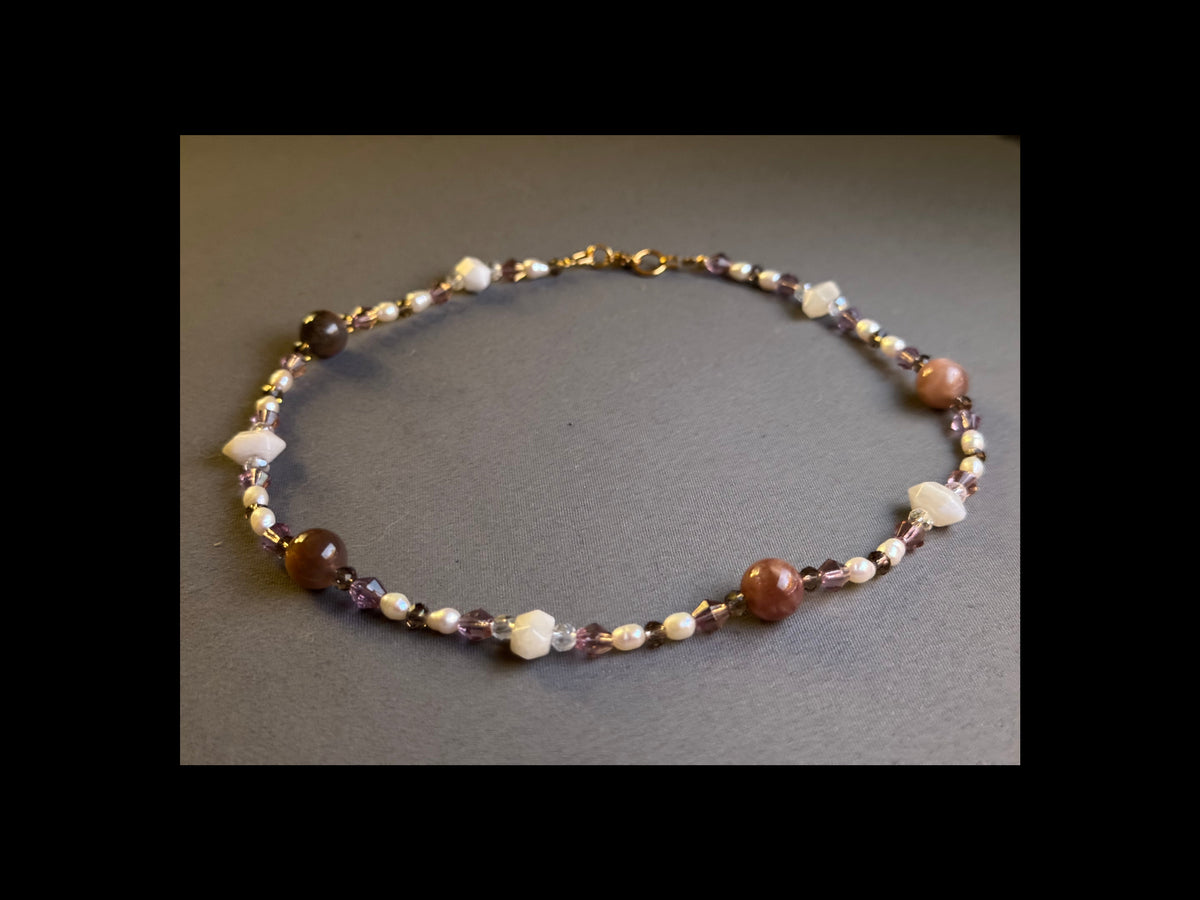 Moonstone Necklace - with pearls