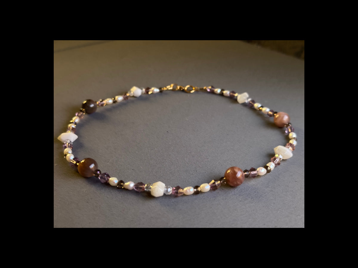 Moonstone Necklace - with pearls