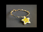 Plumeria Bracelet - with aquamarine