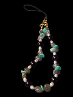 Phone Charm - with amethyst and labradorite