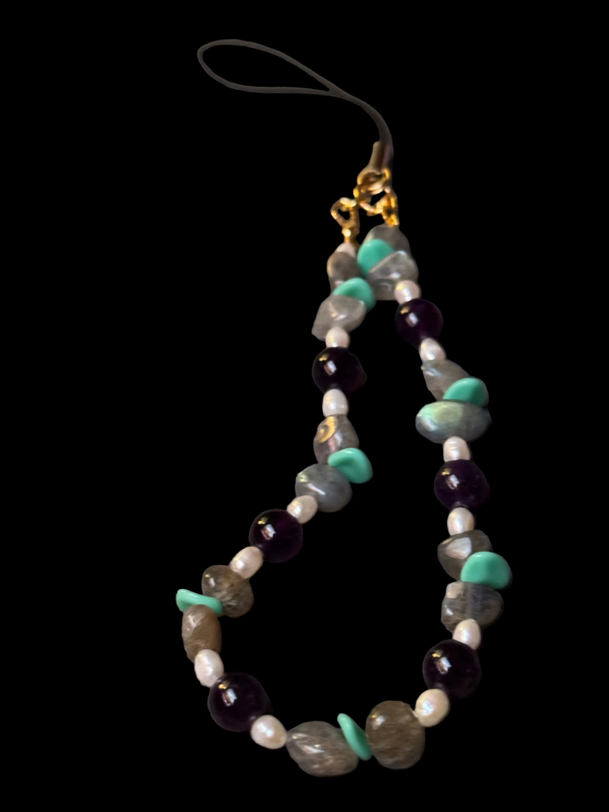 Phone Charm - with amethyst and labradorite