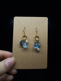 Abalone shell earrings - with aquamarine and pearls
