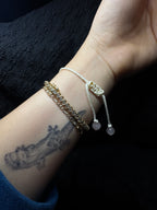 Heart Bracelet - with rose quartz