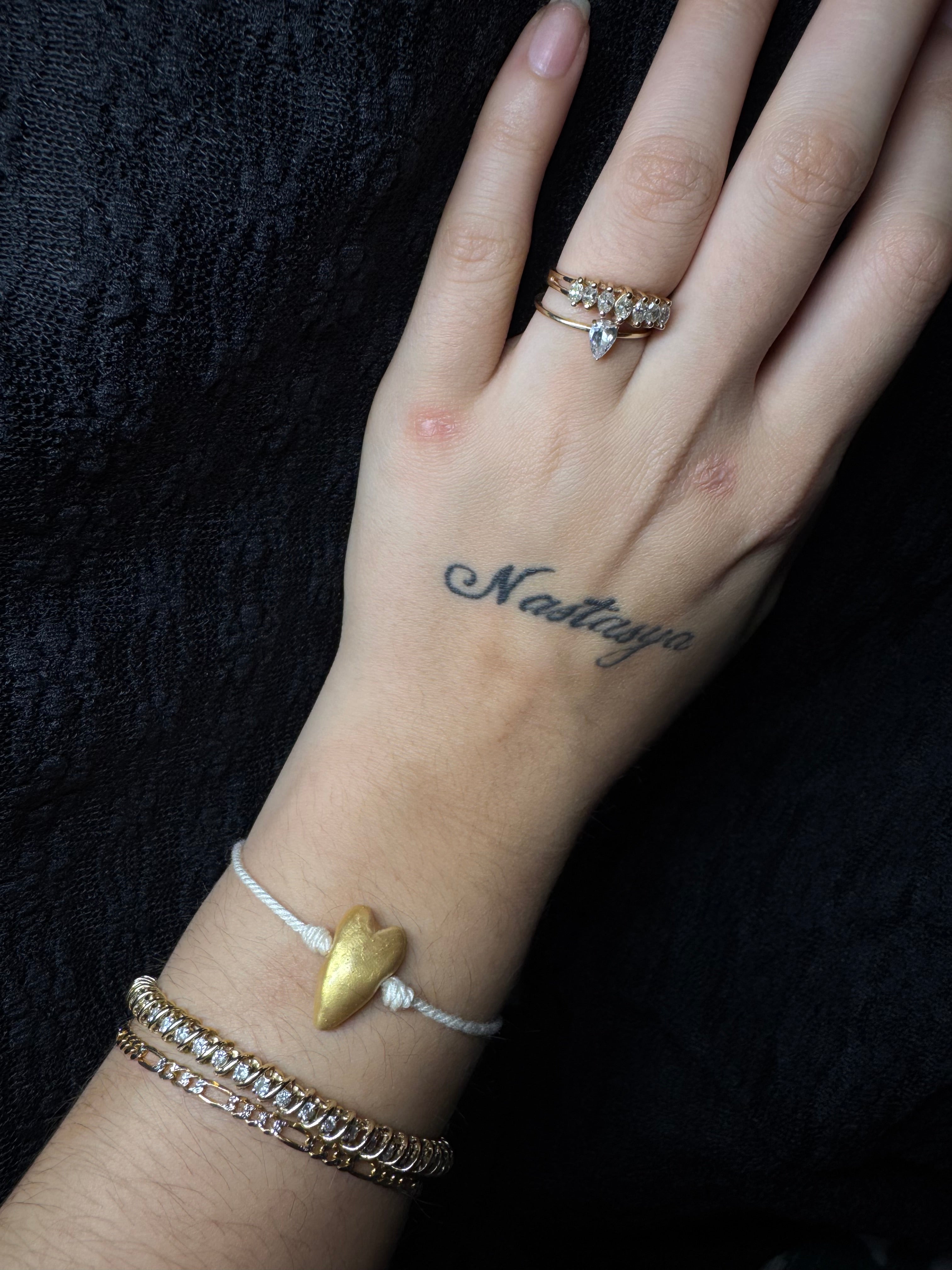 Heart Bracelet - with rose quartz