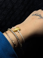 Heart Bracelet - with rose quartz