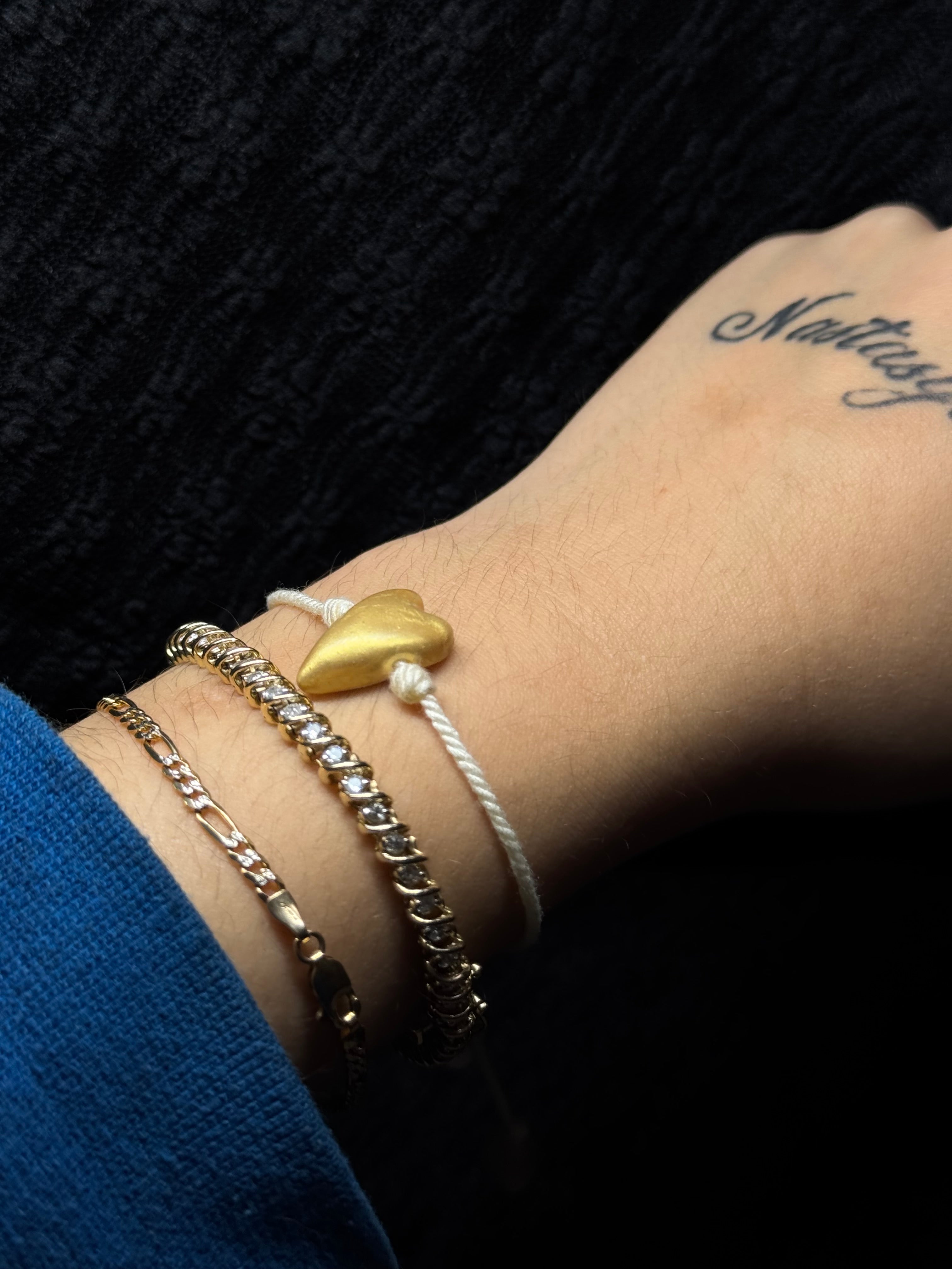 Heart Bracelet - with rose quartz