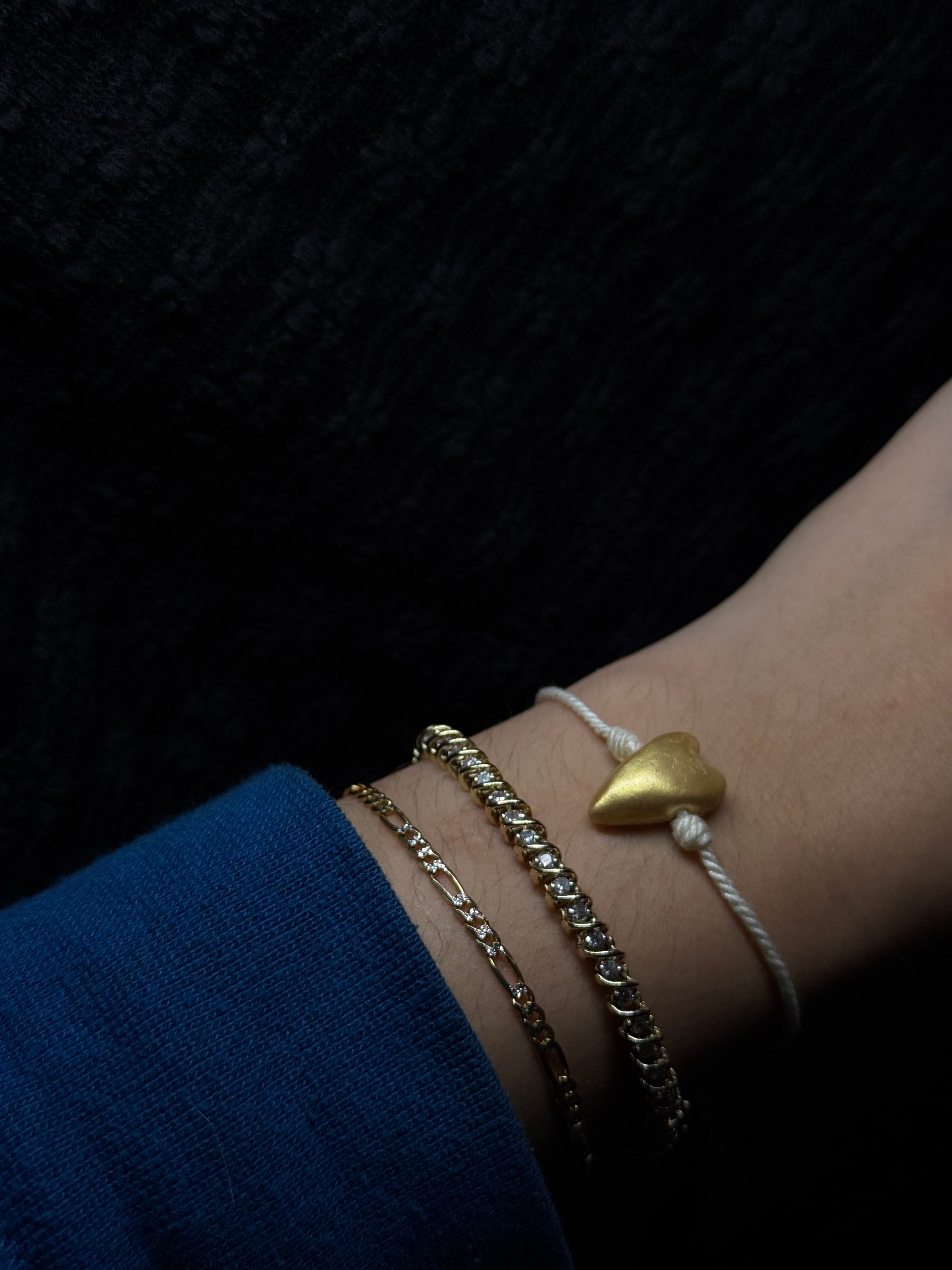 Heart Bracelet - with rose quartz