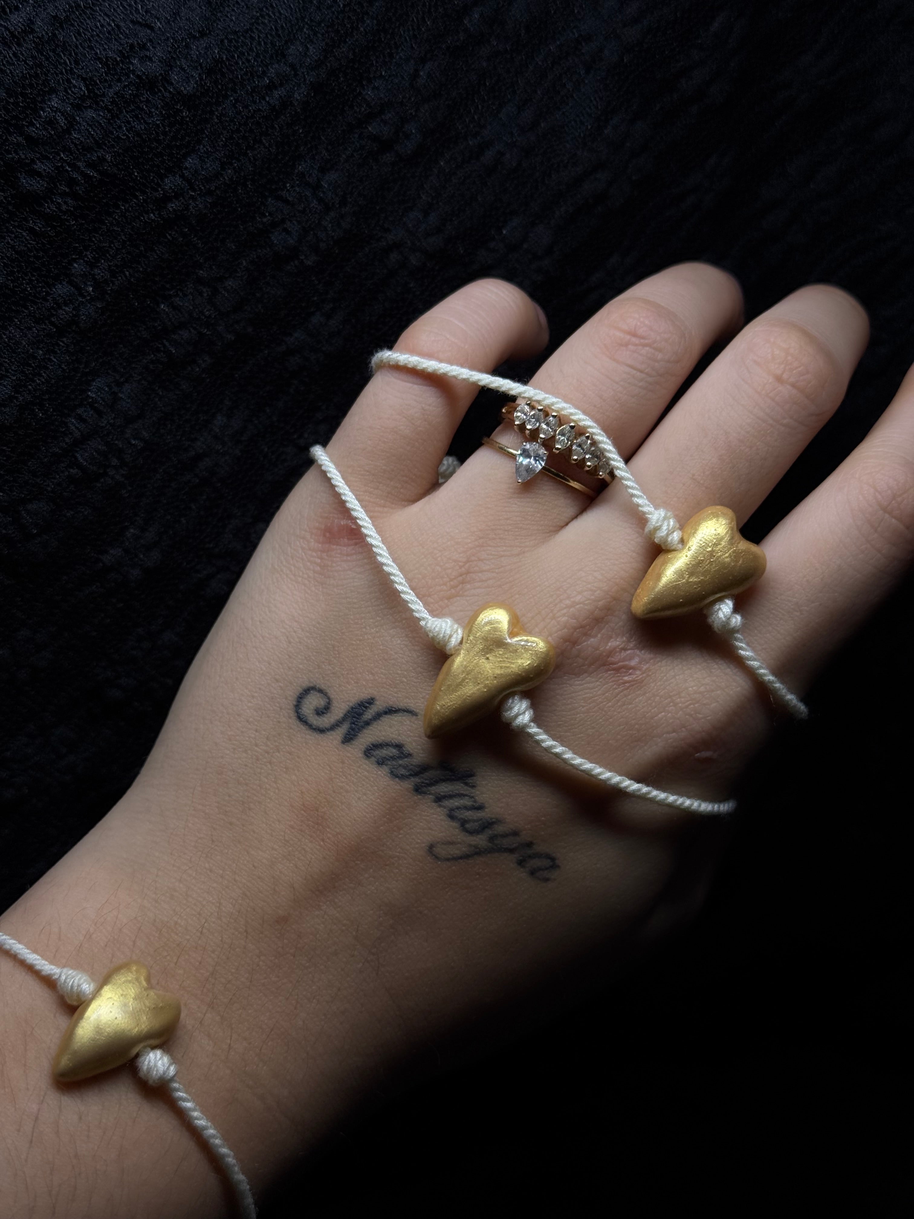 Heart Bracelet - with rose quartz