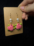 Turtle Earrings - polymer clay and pearls
