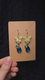 Butterfly earrings - with crystals