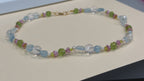 Flowers in Water Necklace - with clear quartz, moonstone, fluorite and pearls