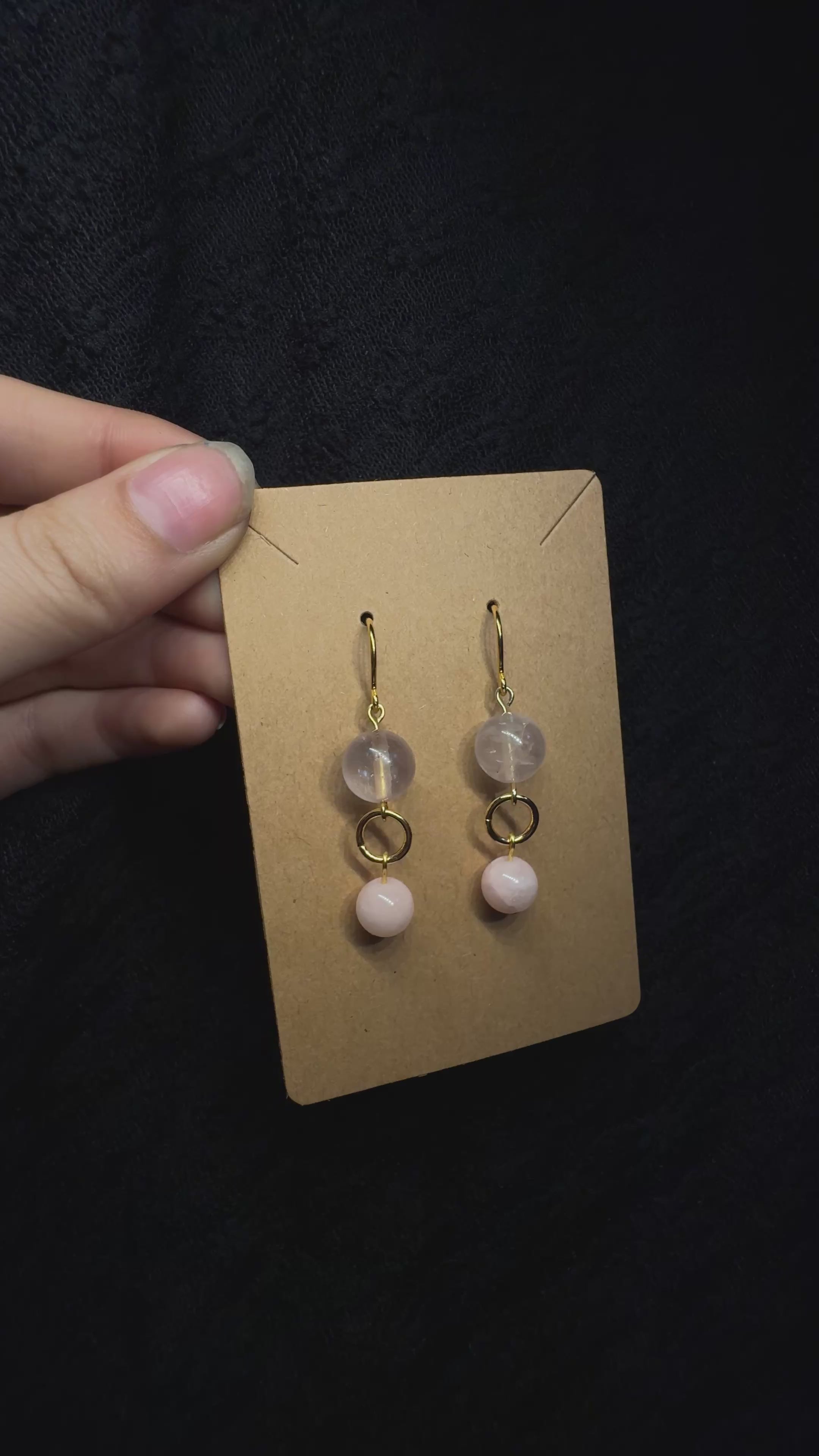 Rose quartz earrings - with morganite