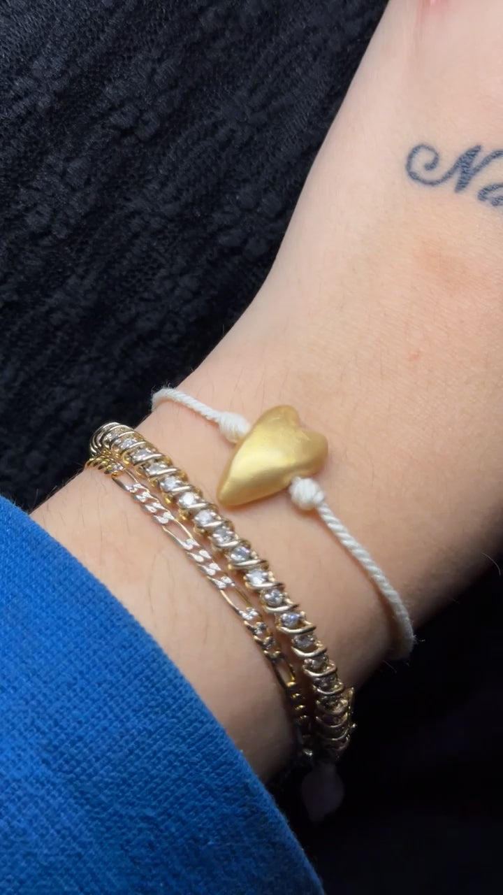 Heart Bracelet - with rose quartz