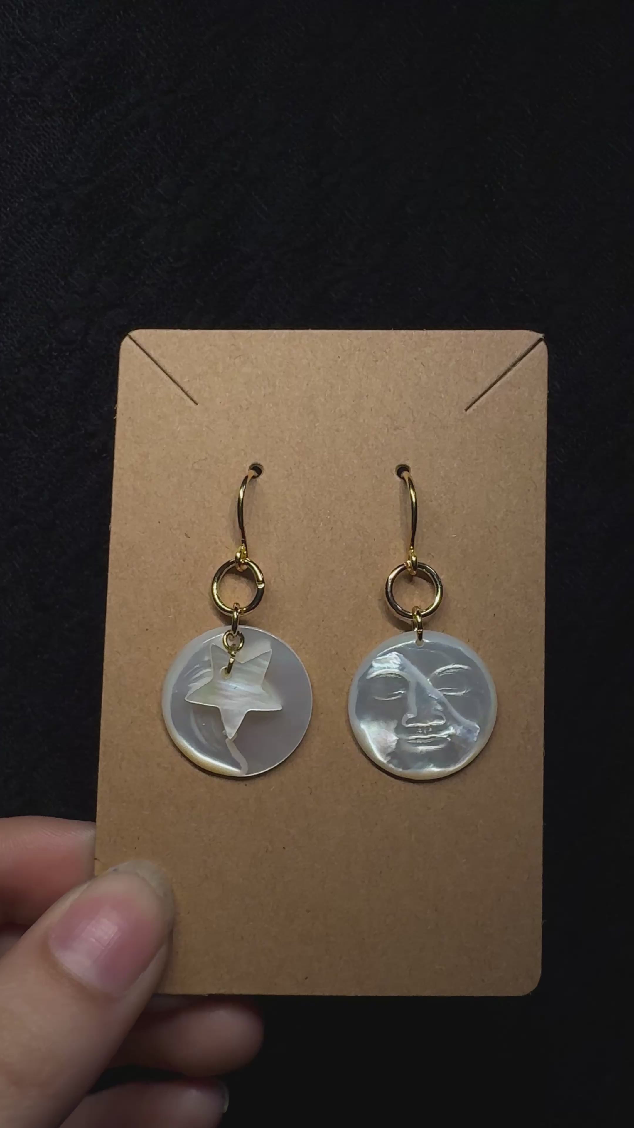 Moon earrings - mother of pearl